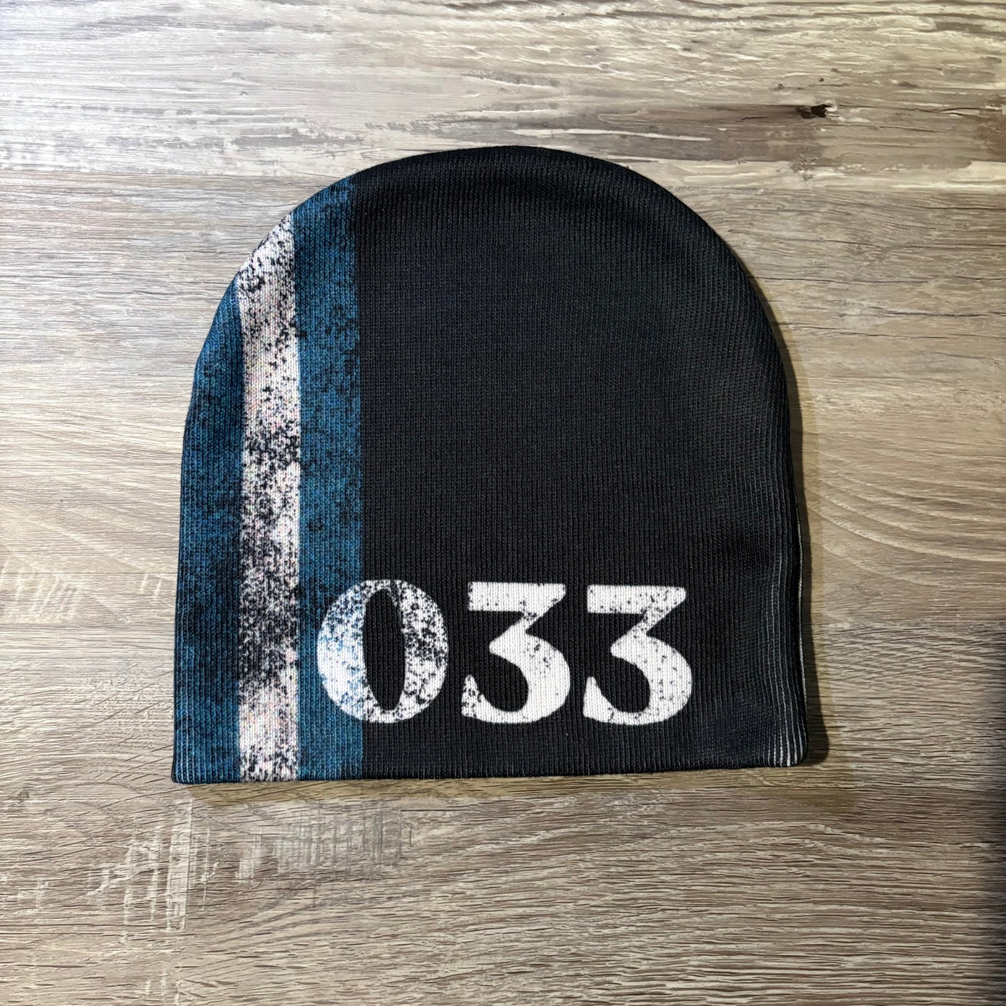 Benji Velour Blue Stripe Skully