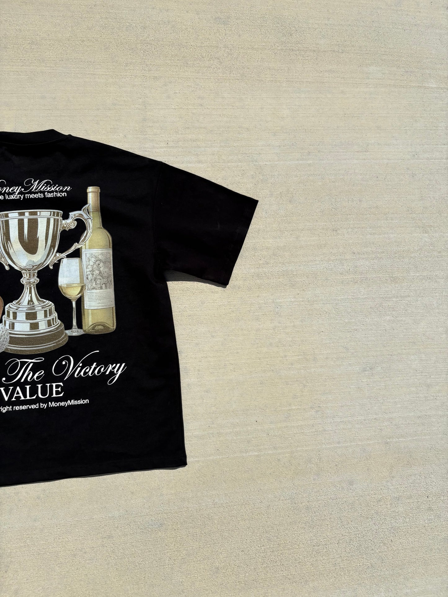 Champagne Stain Black Tee