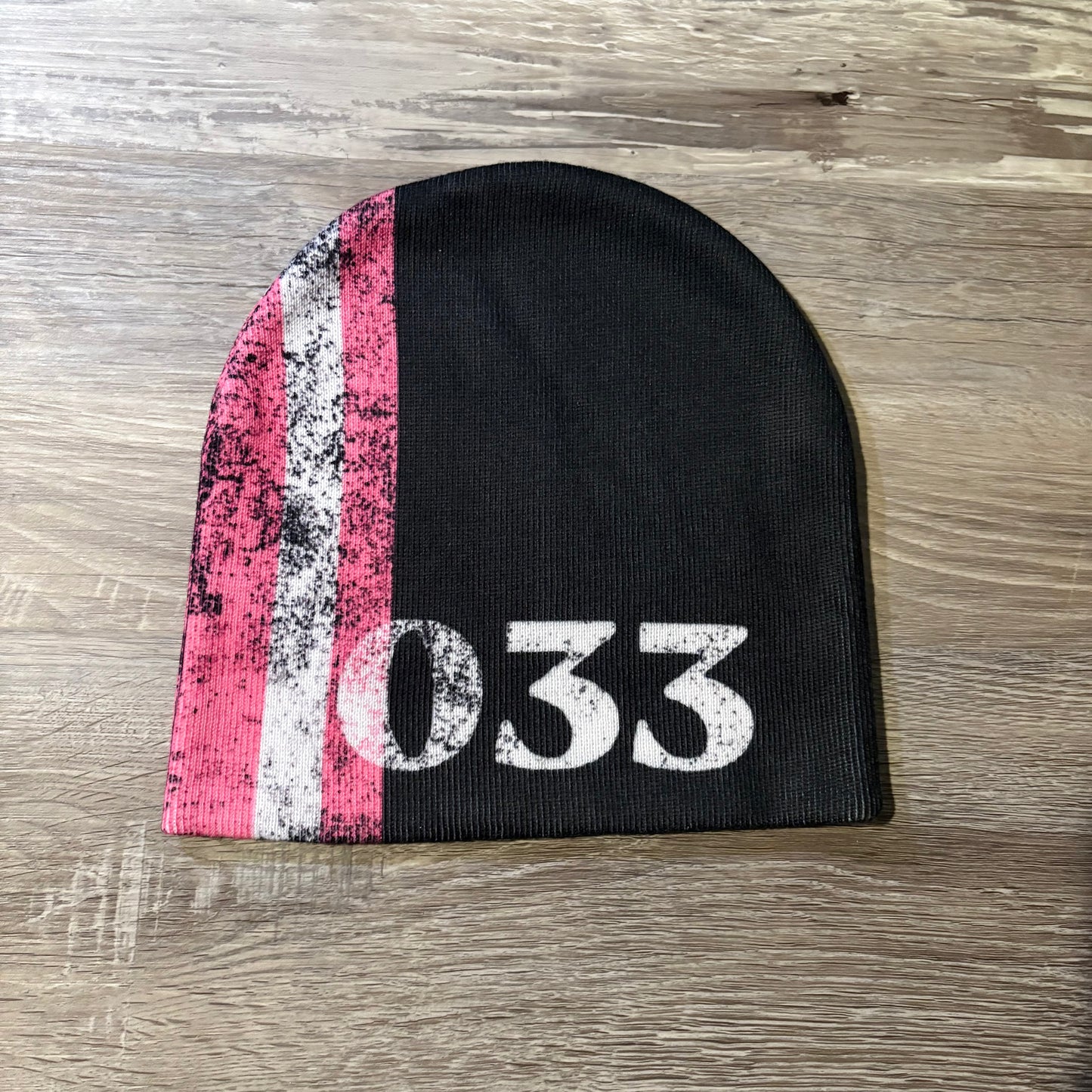 Benji Velour Pink Stripe Skully
