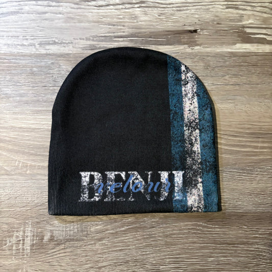 Benji Velour Blue Stripe Skully