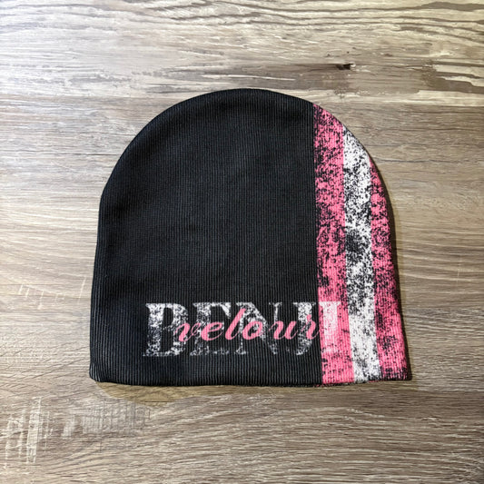 Benji Velour Pink Stripe Skully