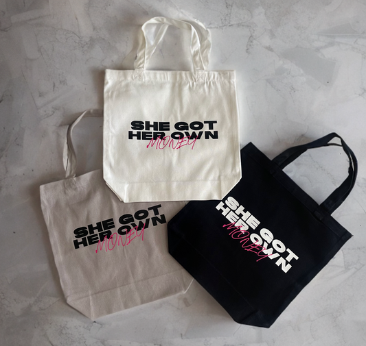 She Got Her Own Money Medium Tote Bags