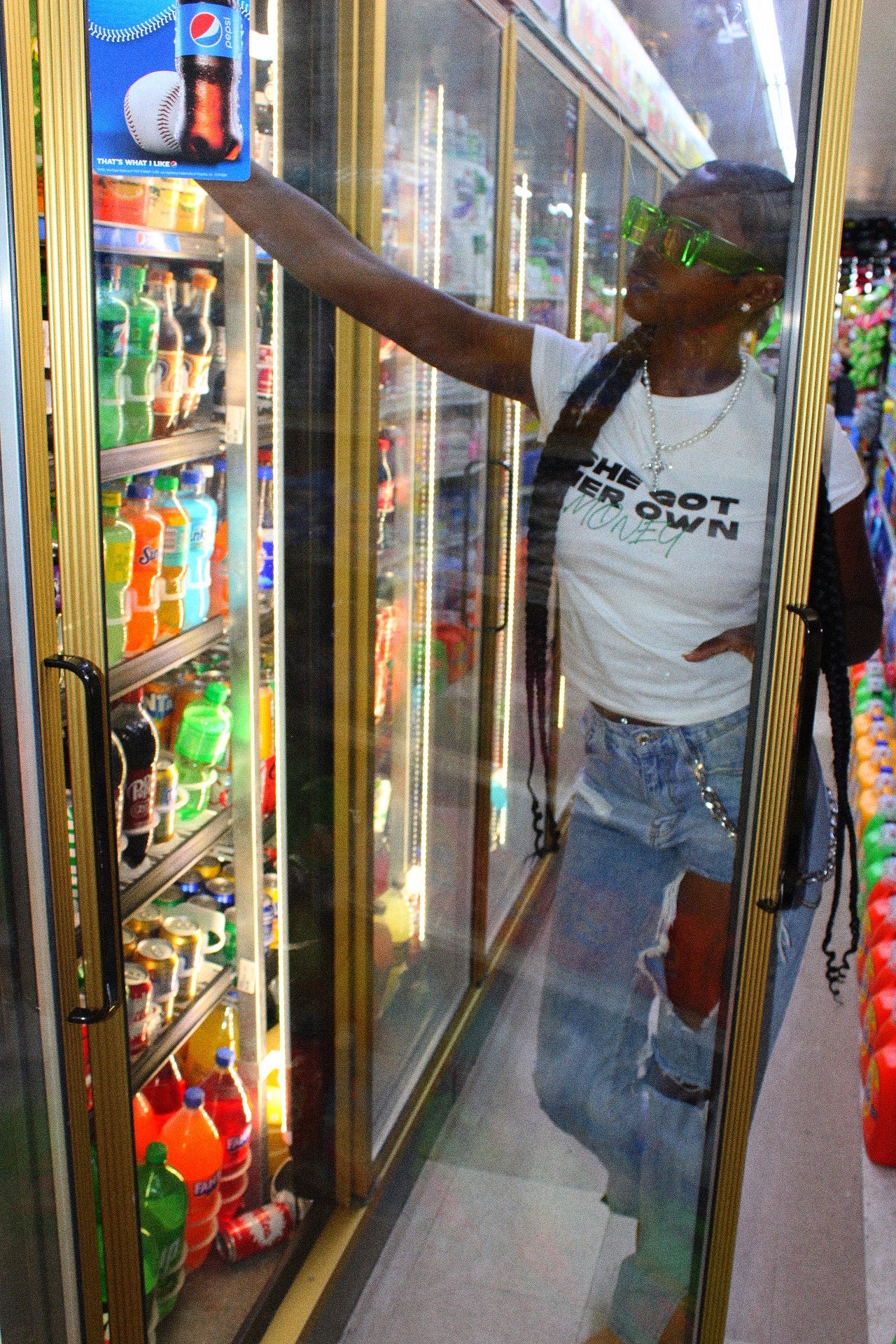 White MONEY Crop Top