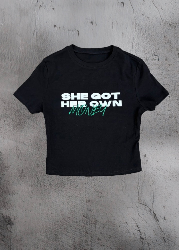 Black MONEY Crop Top