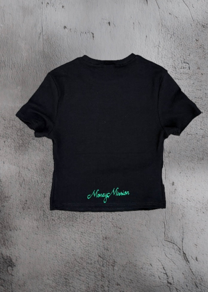 Black MONEY Crop Top