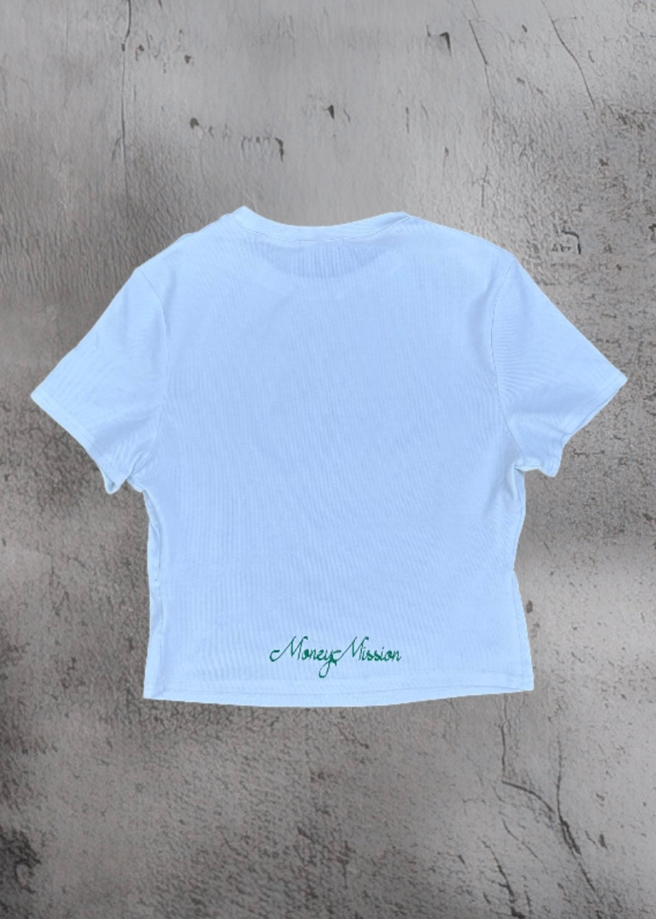 White MONEY Crop Top